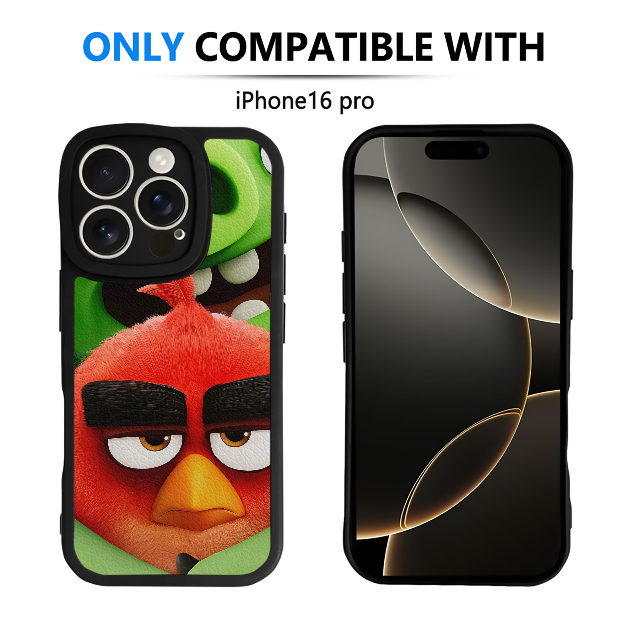 （画像用） Angry Birds アングリーバード 【iPhone 16シリーズ対応】シリコンスマホケース（レザー調） 材質：シリコン